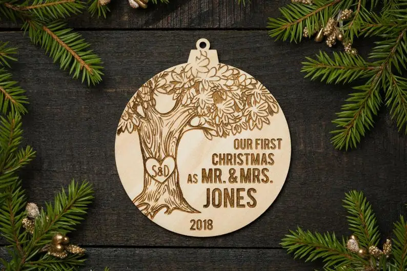 

Our first Christmas ornament, Just married ornament, Wedding ornament, Newlywed ornament, Mr and Mrs ornament, Married Christmas