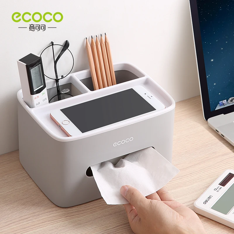 ECOCO Tissue Box Living Room Restaurant Simple Multi-Purpose Desktop Tissue Box Remote Control Glasses Mobile Phone Storage Box