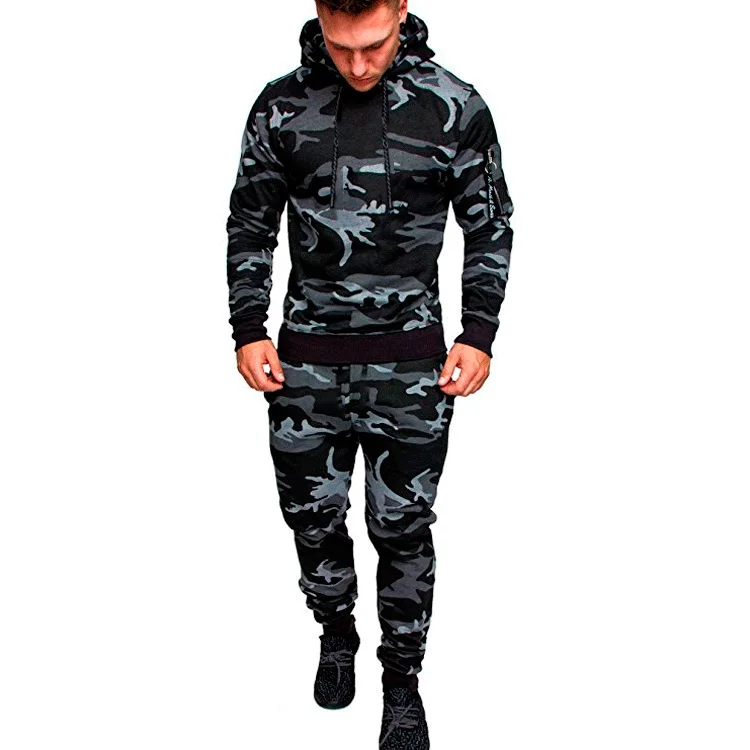 Men\'s Camouflage Cocts Fashion Hoodies+Pants Sets Male Tracksuits Hoombre Sportswear Youth Sport Casual Outwear Suits