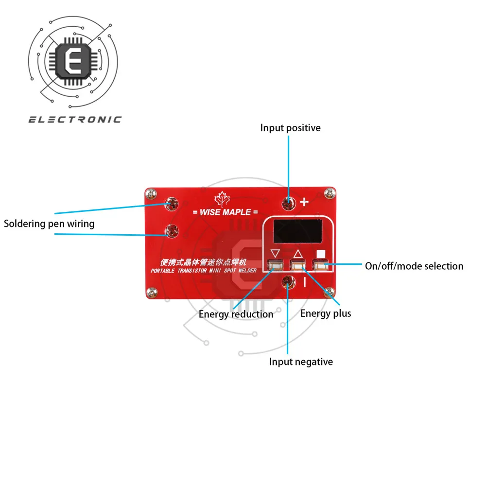 Dc 12v portátil diy transistor mini máquina de soldador ponto 18650 bateria vários fonte alimentação soldagem com display digital