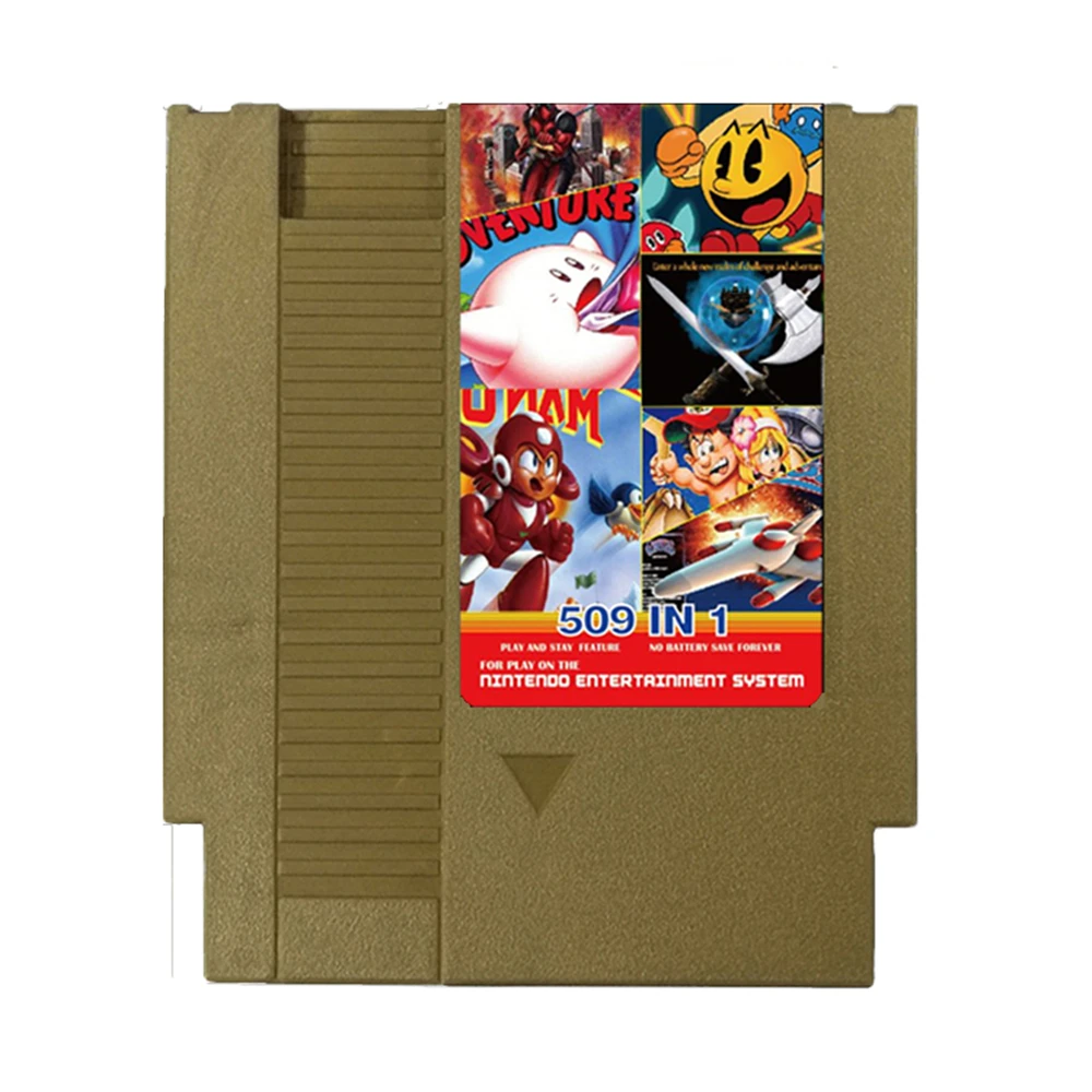 Super classic 8bit game cartridge with 509 free games 72 pin Game Cartridge for nes video game Console support PAL/NTSC save