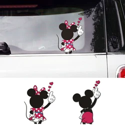 Hand Heart Disney Cartoon Mickey Mouse Car Stickers Minnie Mouse Styling Auto Window Waterproof Decals Windshield Decoration