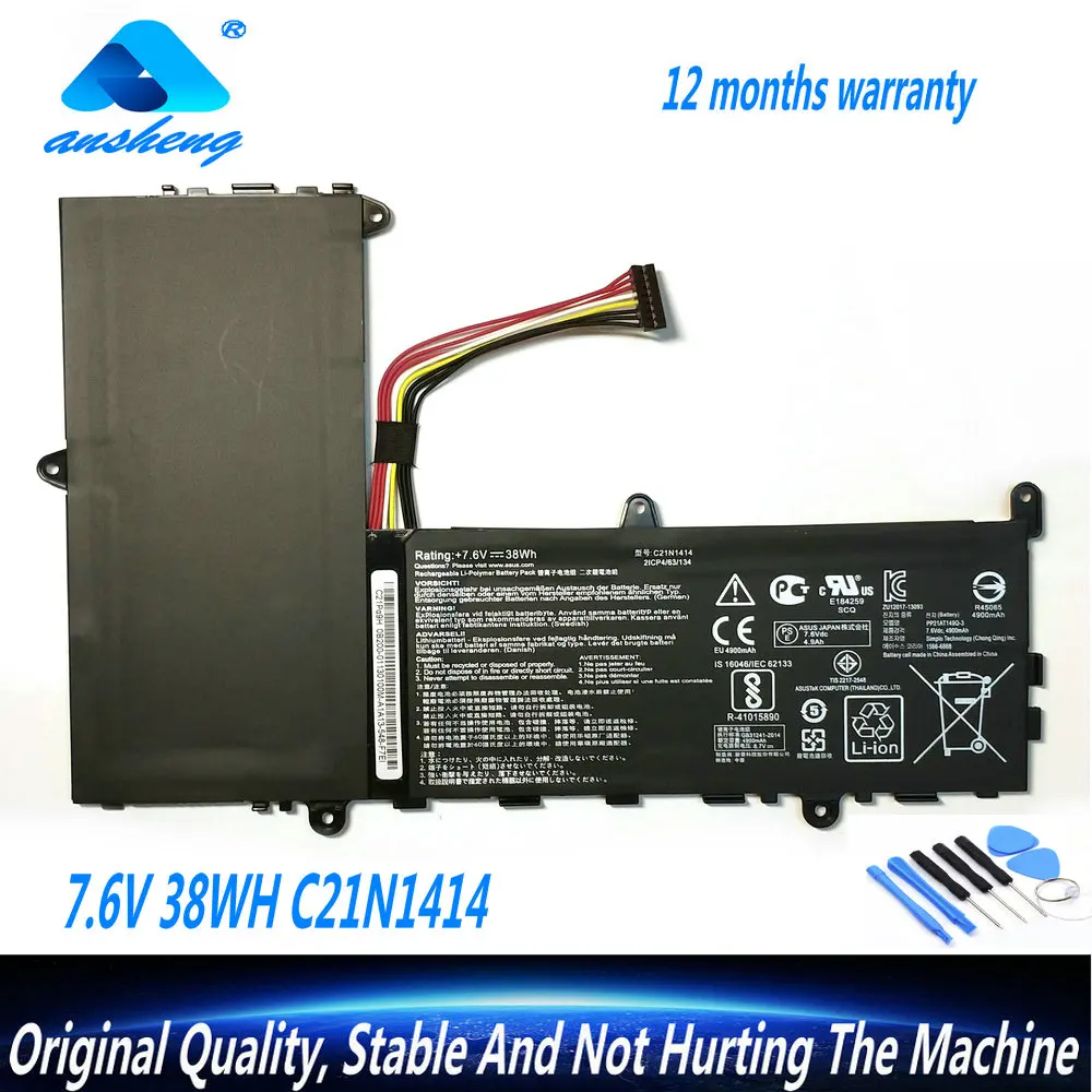 New Genuine 7.6V 38WH C21N1414 Laptop Battery For Asus EeeBook X205T X205TA X205TA-BING-FD015B F205TA-FD0064TS F205TA-FD0066TS