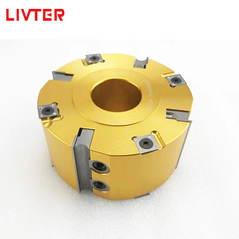 Livter 100 mm 125 mm Moldador Peças Sobresselentes Jointer Cutterhead com a Lâmina Mutável da Plaina do Carboneto Cabeça de Trituração do Cortador Espiral