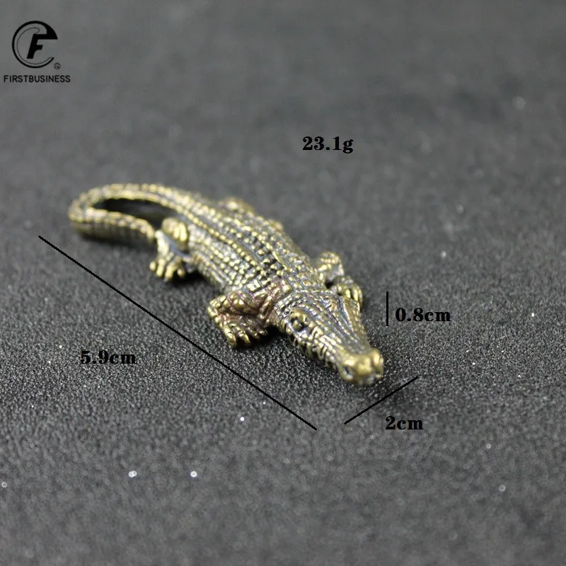 Creative Pure Brass Crocodile Scary Statue Animal Model Figurine Home Decor Decoration Accessories Halloween Decor Ornament