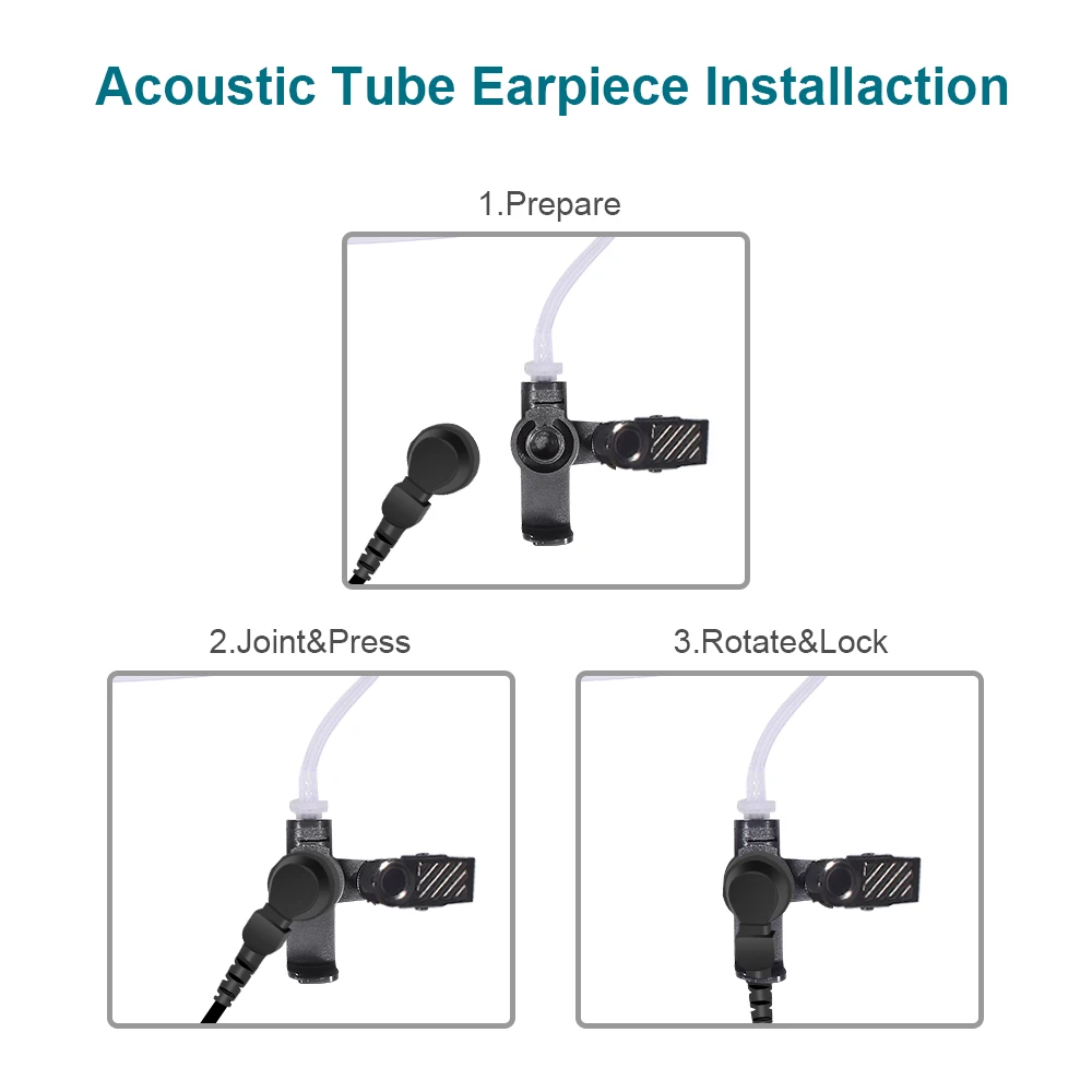 Two Way Radio with Acoustic Tube, Earpiece Headset, for Motorola CP200,GP300,CLS1110,CLS1410,BPR400, DLR1060, Walkie Talkies