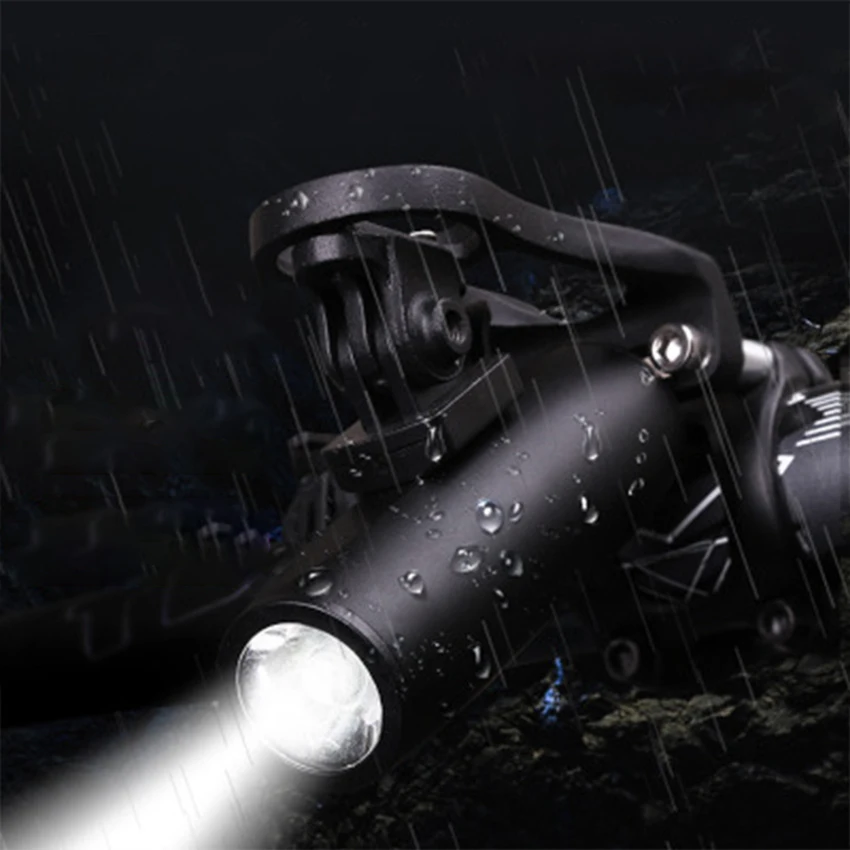 Luce per bici ricaricabile USB con cinturino e supporto per fotocamera, faro anteriore per bicicletta, 5 modalità di illuminazione, luce di sicurezza per ciclismo ad alta luminosità