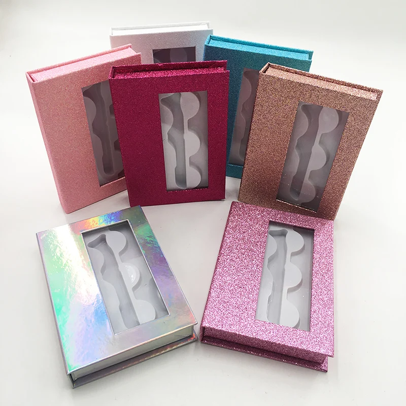 

empty box package for 3 pairs lashes box with tweezers colorful lashes book wholesale custom 3D mink lashes vorder supplier