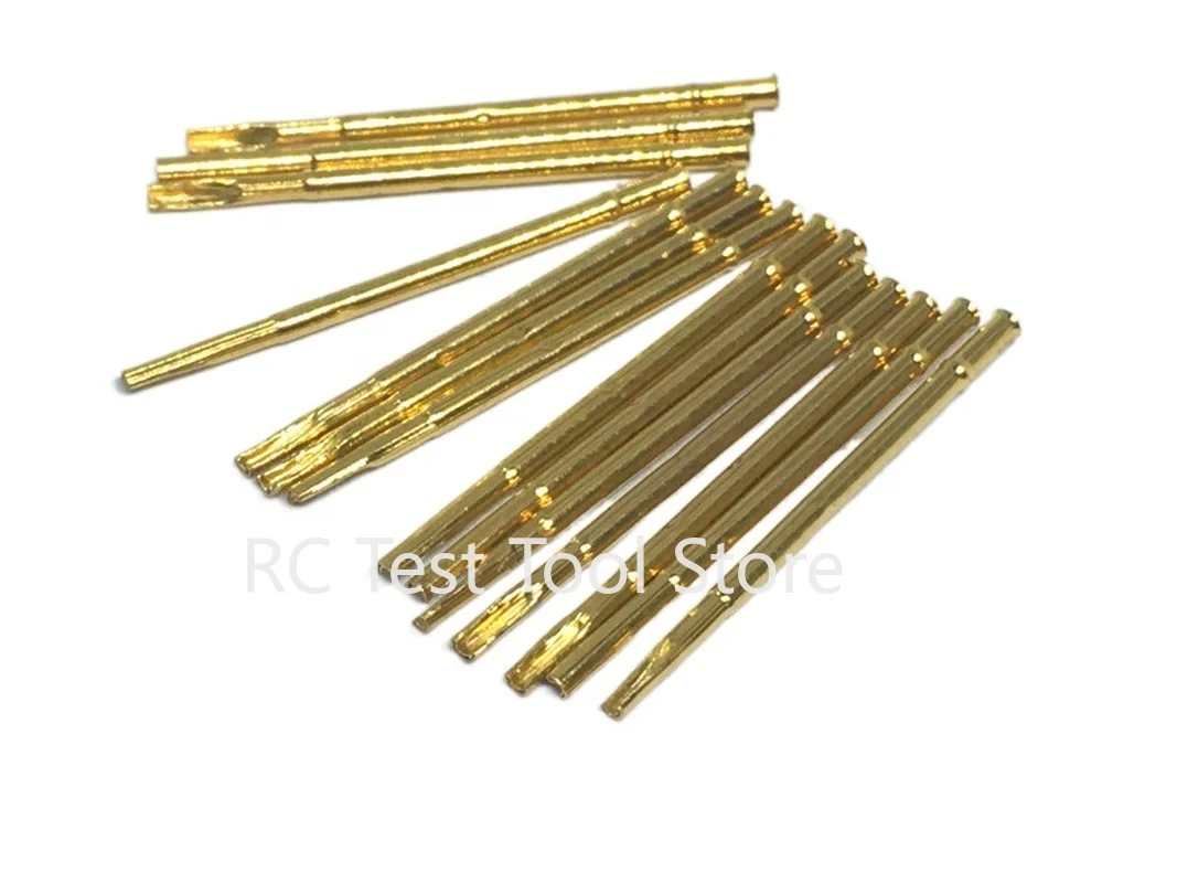 100PCS R50-1S Test Pin P50-B1 Receptacle Brass Tube Needle Sleeve Seat Solder Connect Probe Sleeve Length17.5mm Outer Dia 0.86mm