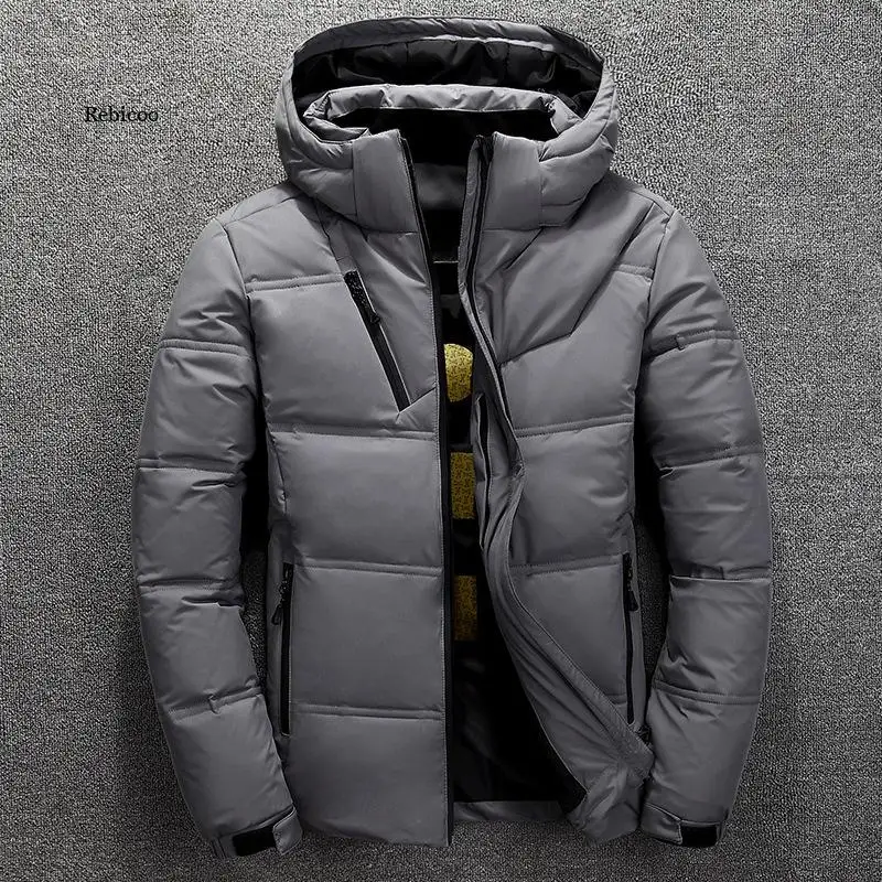 

High Quality Down Jacket Male Winter Parkas Men White Duck Down Jacket Hooded Outdoor Thick Warm Padded Snow Coat Oversize M-5Xl