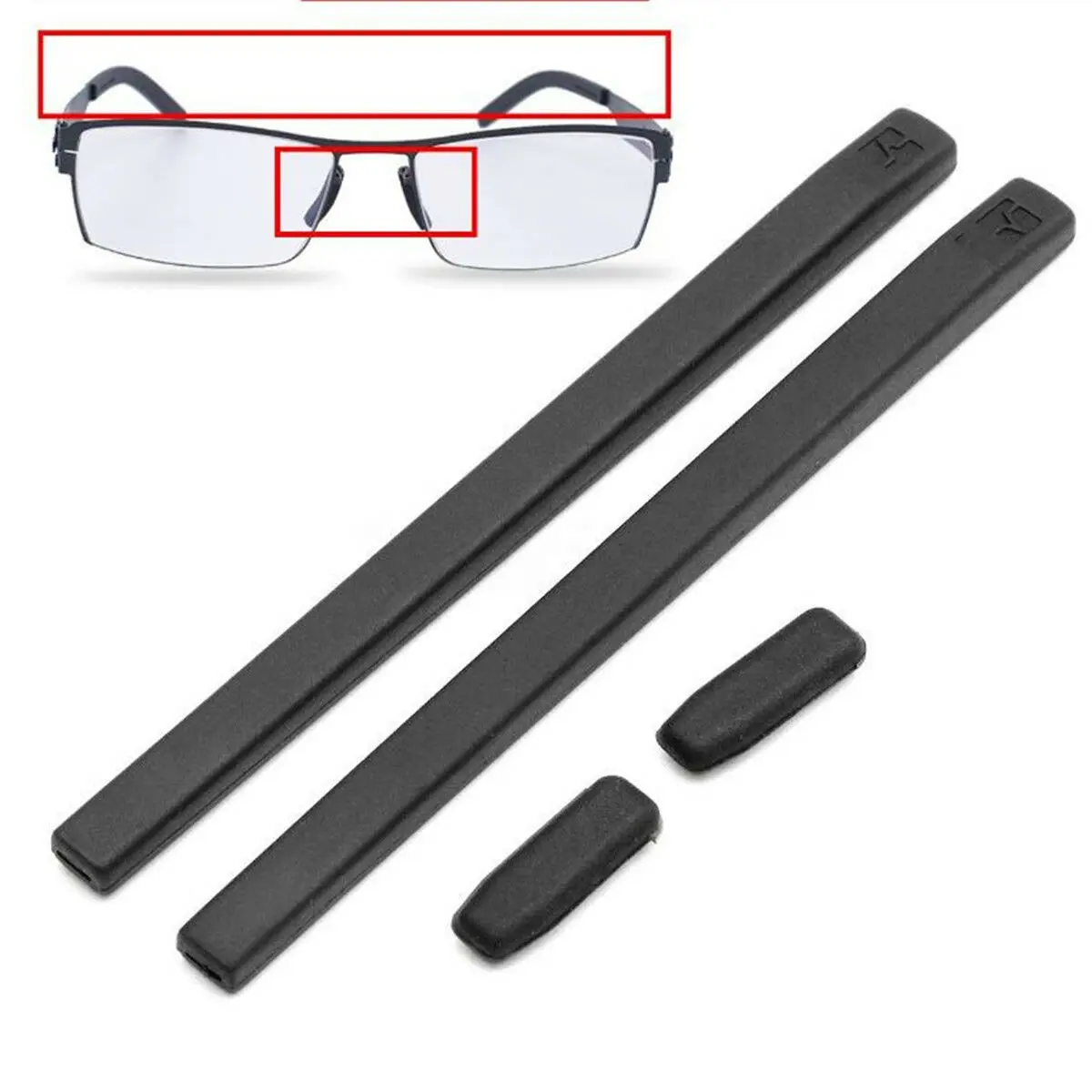 4Pcs/Set Silicone Gel Cover Temple Tips Pad For ic! berlin Glasses Frame 3 Color
