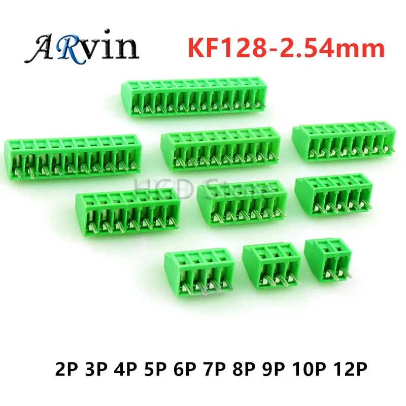 KF128-2.54 2P 3P 4P 5P 6P 7P 8P 9P 10P 12P Splice Terminal KF128 2.54mm PCB Mini Screw Terminal Blocks for Wires 5/10pcs