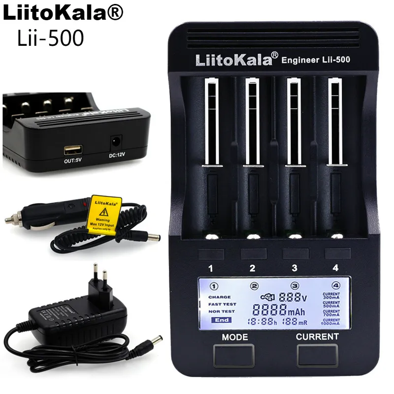 LiitoKala Lii-500S battery charger 18650 Charger For 18650 26650 21700 AA AAA batteries Test the battery capacity Touch control