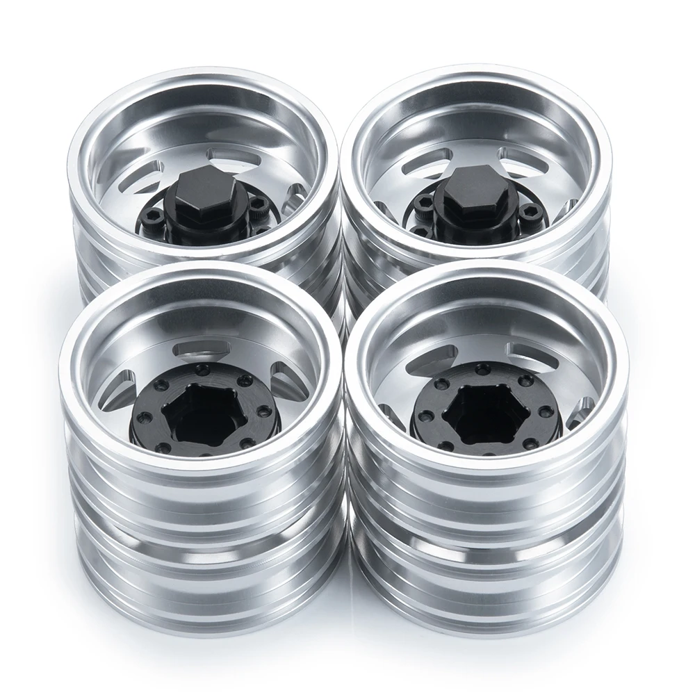 TRINOOD Aluminium Achter Beadlock Velg Hub voor Tamiya 1/14e Schaal RC Tractor Truck Trailer Auto Upgrade Onderdelen