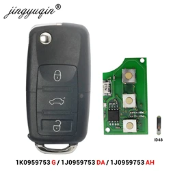 Jingyuqin 3B klucz zdalny 433Mhz ID48 dla VW Golf Jetta Beetle Polo Tiguan Touran Caddy Eos Up 1J 0959753 DA/AH 1K 0959753 G DA8000M