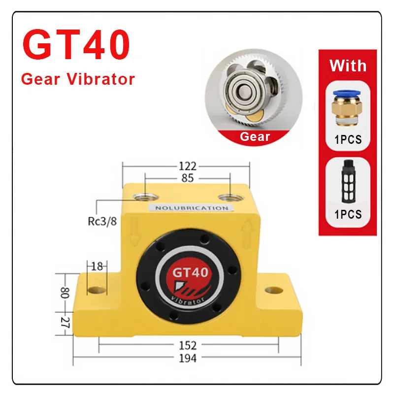 GT40 GT48 Pneumatic Vibrator Gear Vibrator Turbine Oscillators Industry Hammer Blanking Parts