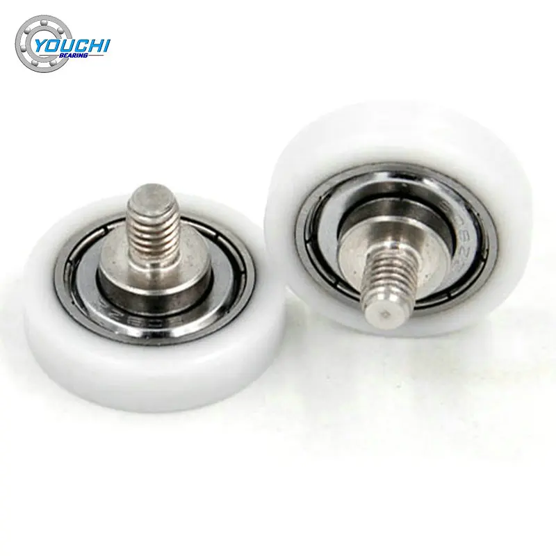 OD 28mm Office Furniture Plastic Coated Bearing BS60828-7C3L8M6 M6x28x7 POM Bearings Drawer & Sliding Glass Doors Guide Pulley