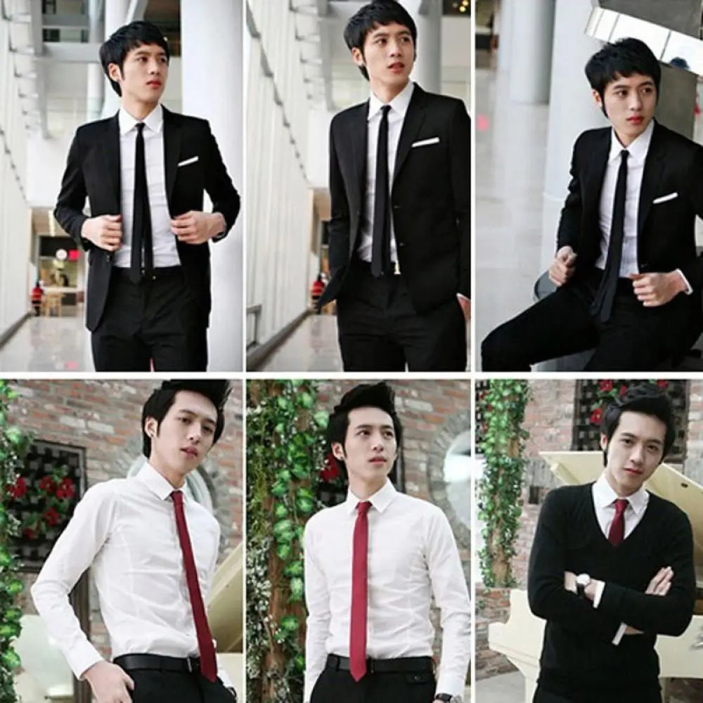 Corbata de seda ajustada Lisa informal para boda