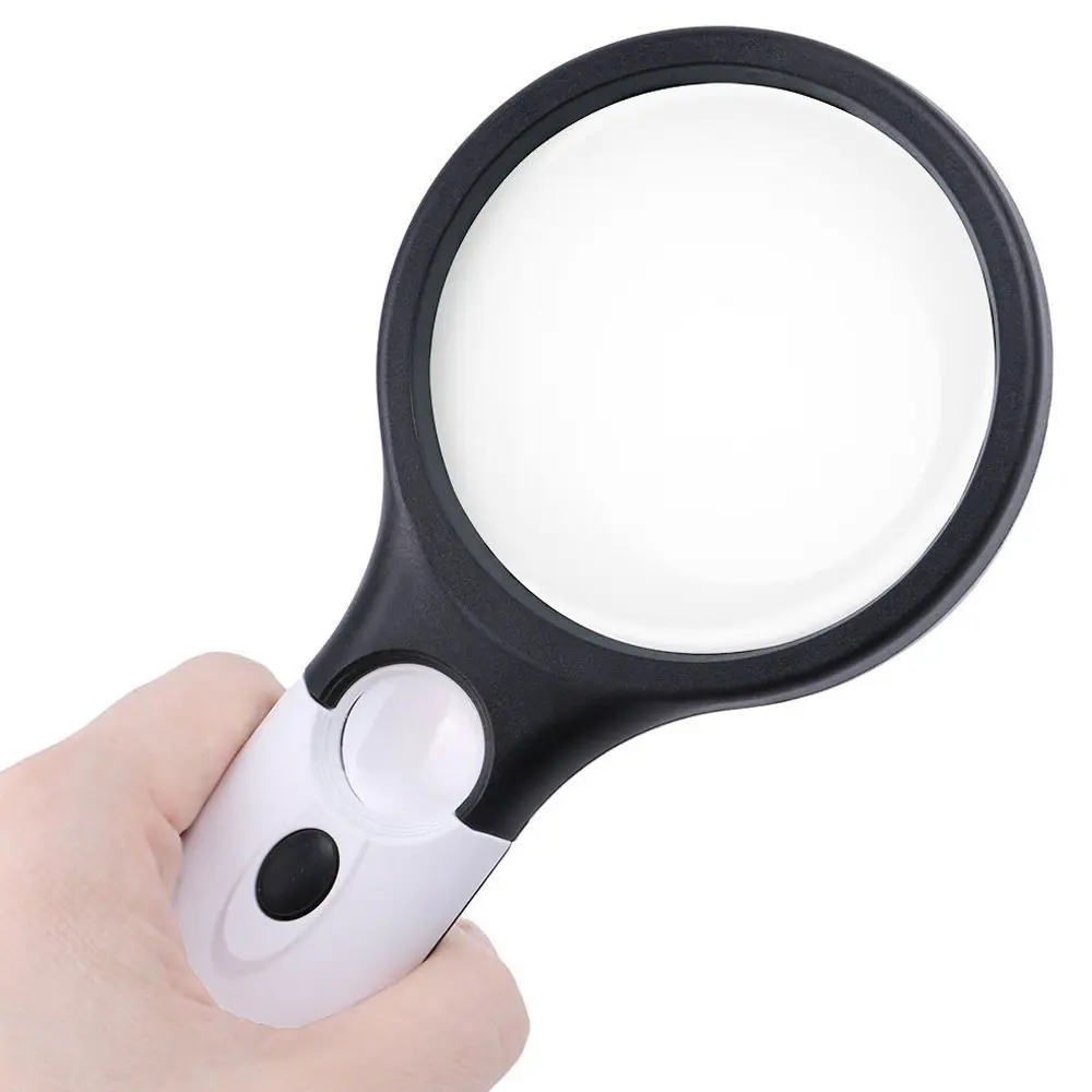 Diamond Painting Tool Magnifier LED Light Paint By Numbers Tools 3X 45X 3 LED Light Handheld Magnifier Reading Map Newspaper