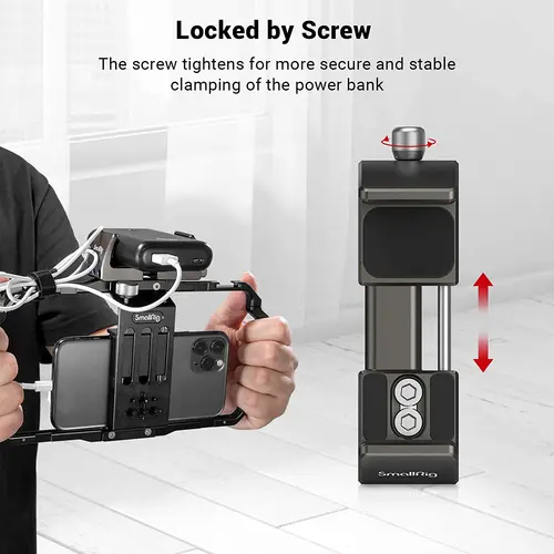 Imagen 2 del producto Soporte Universal para banco de energía SmallRig, ajustable para bancos de energía con rango de ancho de 53mm a 81mm para grabación de vídeo Vlogging 2790