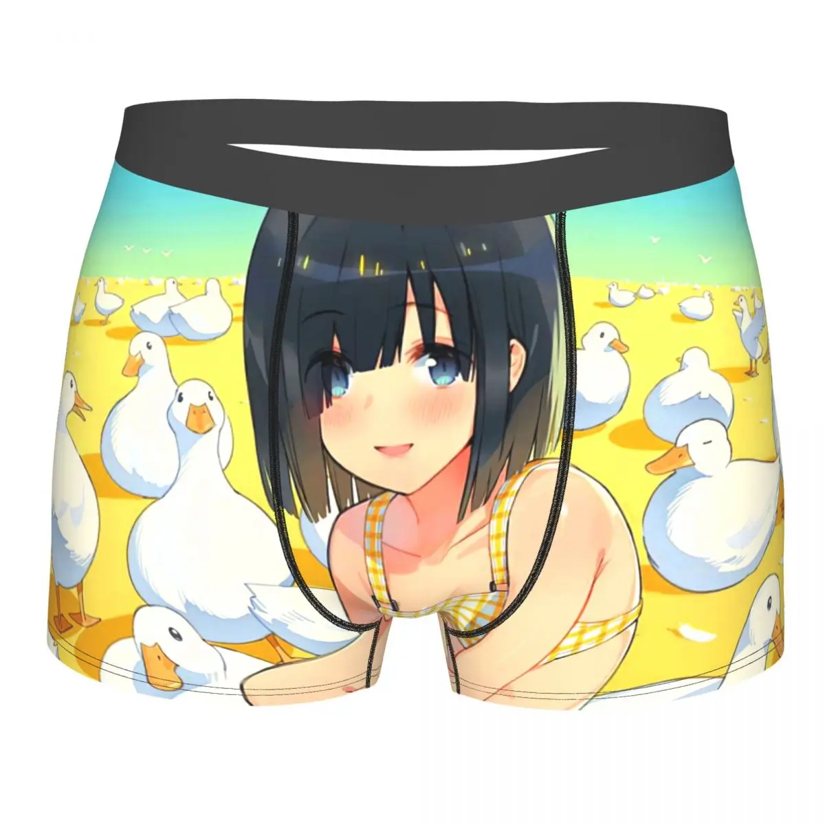 Anime Girl, Ducks Ducks And Ducks Underpants Breathbale Panties Male Underwear Print Shorts Boxer Briefs