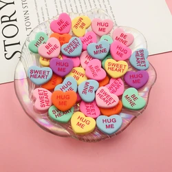 20pcs Resin New Arrival Pastel Hot Selling Conversation Heart for Crafts Making, Scrapbooking, Jewelry Accessory DIY