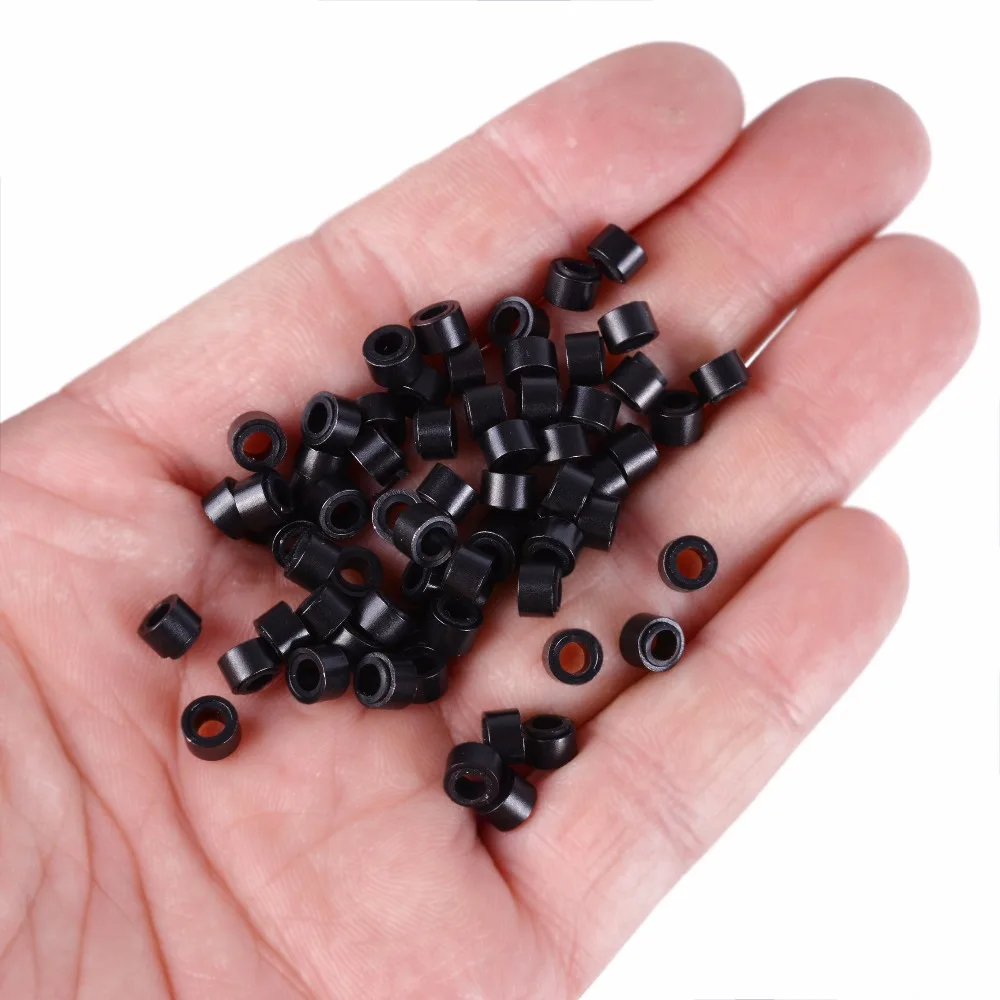 1000Pcs 5mm Micro Ring Beads Silicone Bead Link Microring for Feather Hair Extension Tools  9 Colors Optional