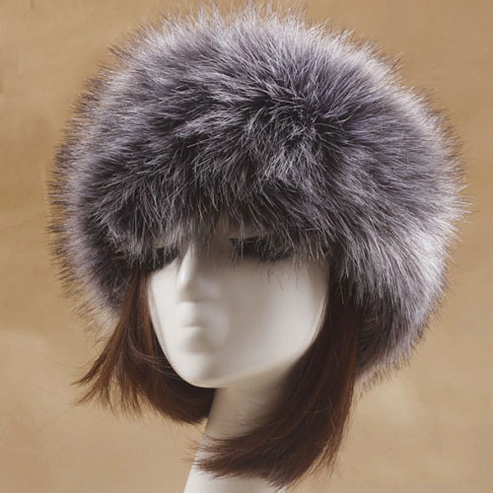 Winter Women Faux Fox Fur Hat Thick Furry Warm Beanies Hat Plush Russian Thick Fluffy Bomber Caps Female Cold-proof Snow Ski Cap