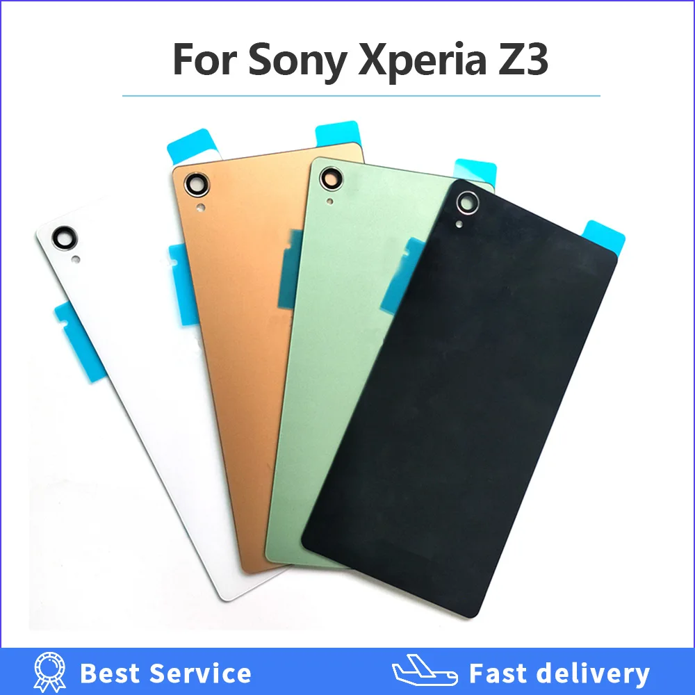 For Sony Xperia Z3 Glass Back Housing Battery Cover Rear Door Replacement Parts Case For L55T D6603 D6643 D6653 D6633 with NFC