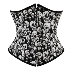 Gothic Burlesque Sexy Skull Shirt Corset Woman Erotic Corset Mujer Lingerie Corgested Bustiers Top Masquerade Party Costumes