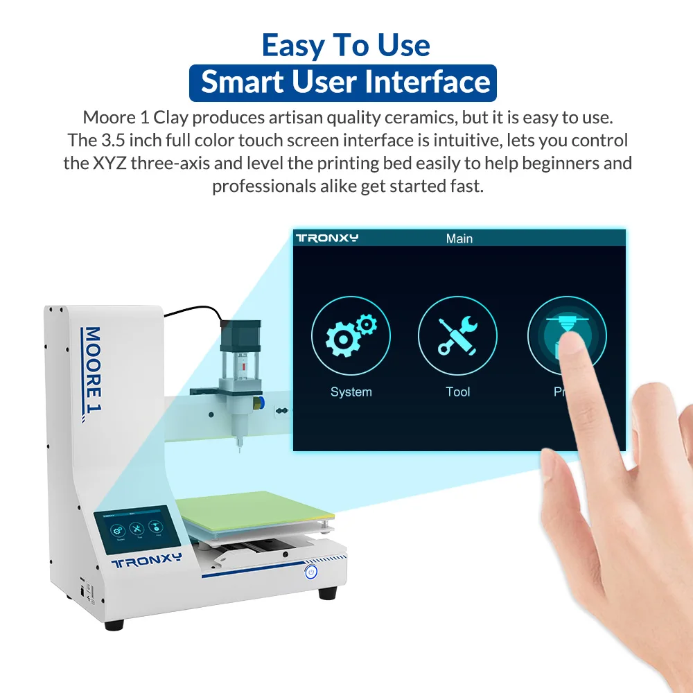 Imagem -04 - Tronxy-mini Impressora de Extrusão de Argila Modelagem Líquida Cerâmica Cerâmica Cerâmica Impressão 3d 180x180x180 mm 1