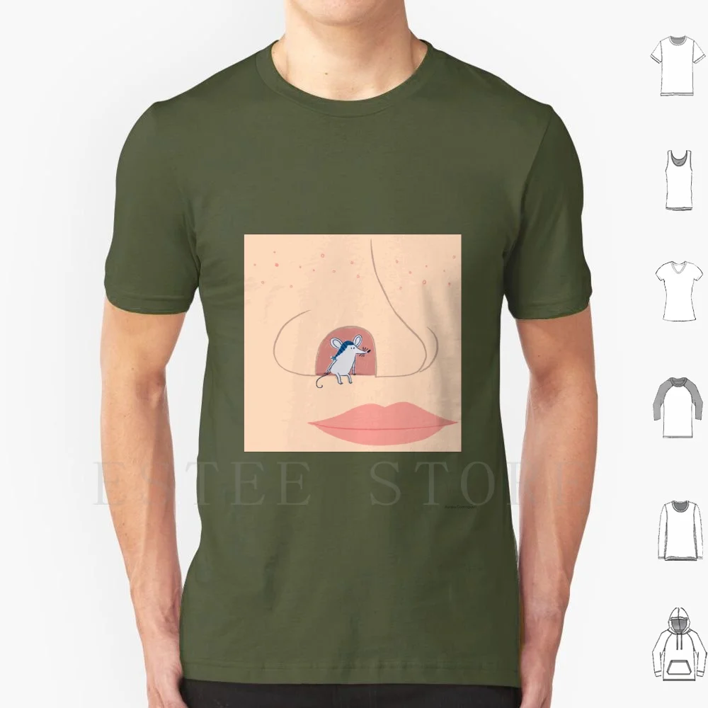 Camiseta de algodón con estampado Topo Di Naso, Topo Naso Bocca, Labios, Cara, Ratones, Ratón, Animal, Nariz, Faccia, Sardegna, Sardenia