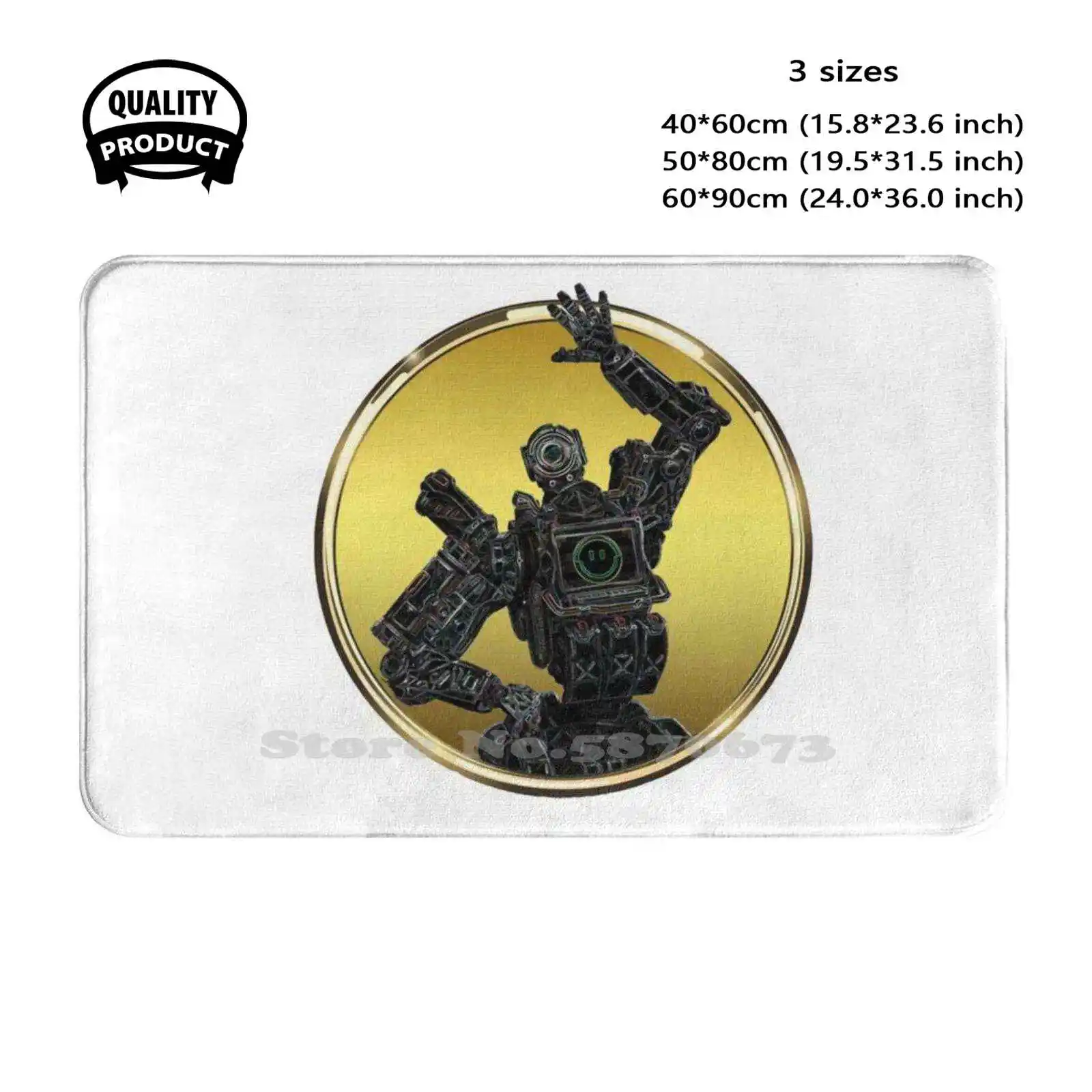 Apex Legends-Golden Border-Pathfinder Soft Cushion Home Carpet Door Mat Car Rug Apex Legends Gear Eighties Synthwave Aesthetic