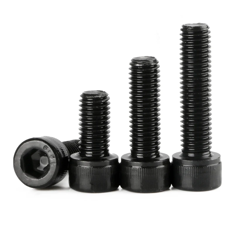 M6 12.9 Grade Alloy Steel Black Hexgon Socket Cap Screws 8 10 12 14 16 18 80 90 100mm Balck Screw Full Thread