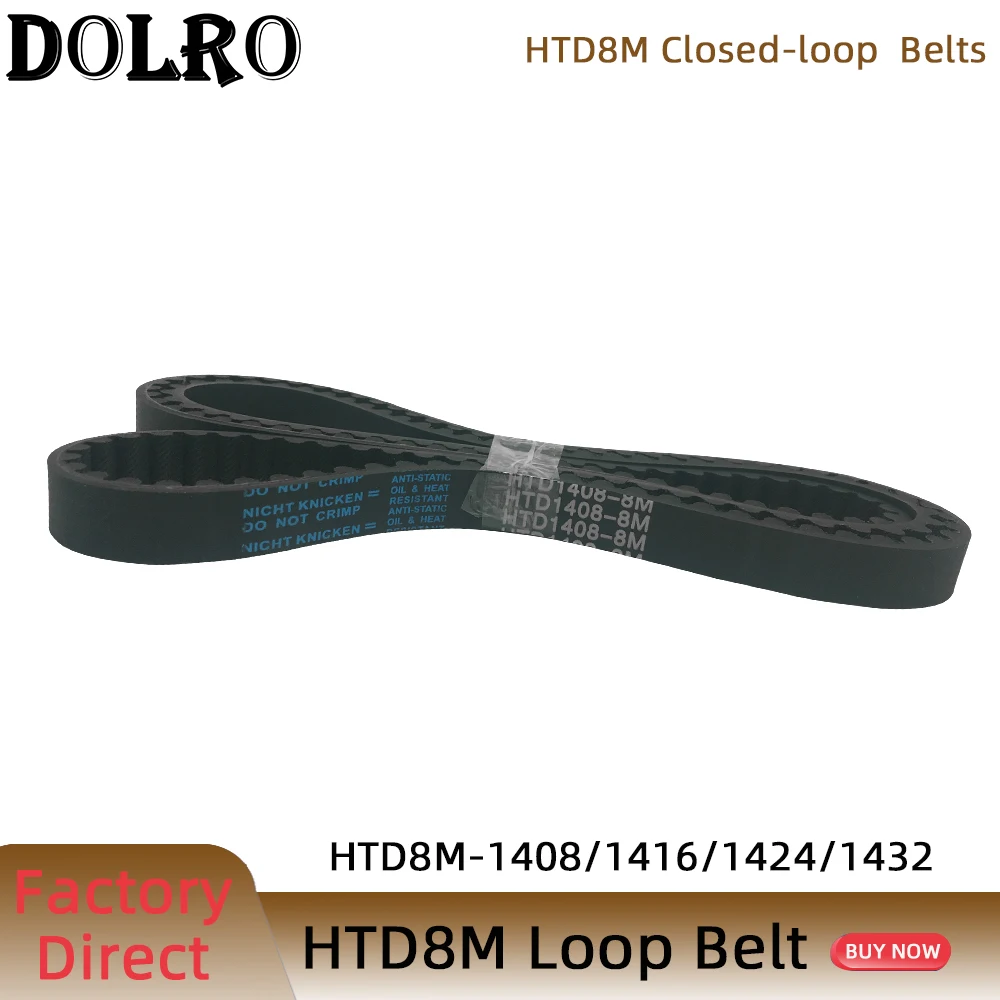 

HTD 8M synchronous belt C=1408/1416/1424/1432width 15/20/25/30/40/50mm Teeth 176 177 178 179 HTD8M Timing Belt1376-8M 1384-8M