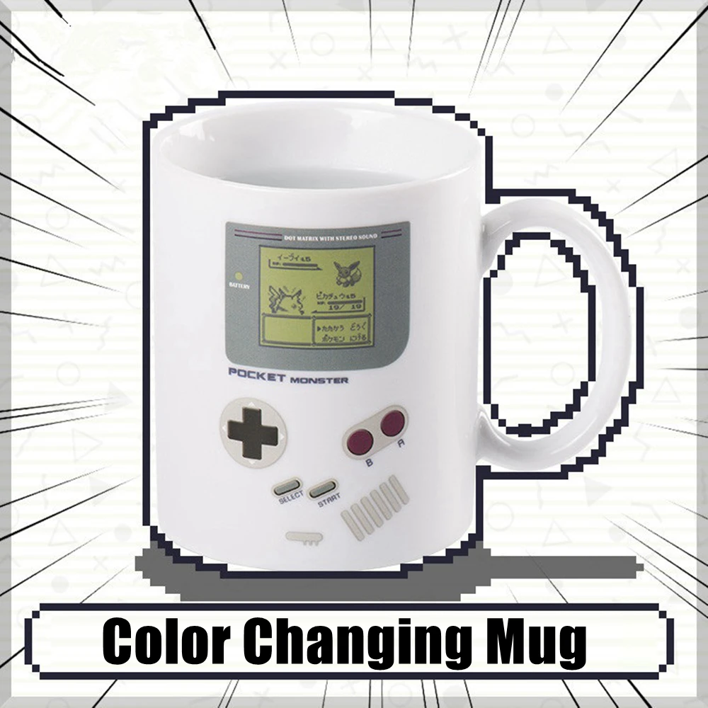 300ml Game Machine Temperature Color Changing Coffee Mug Ceramics Heat Sensitive Cup Breakfast Milk Cup