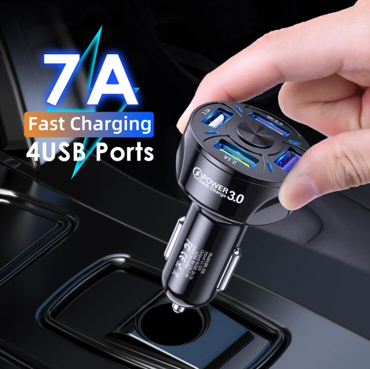 4 Ports USB Car Charge 48W Quick 7A Fast Charging for Toyota prado 120 land cruiser C-HR yaris auris hilux Corolla Camry RAV4