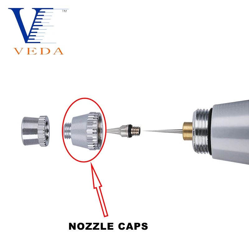 0.3mm/0.5mm Airbrush Nozzle Caps Replacement Parts for Airbrush Accessories Tools (1/2/5pcs different nozzle use different caps)