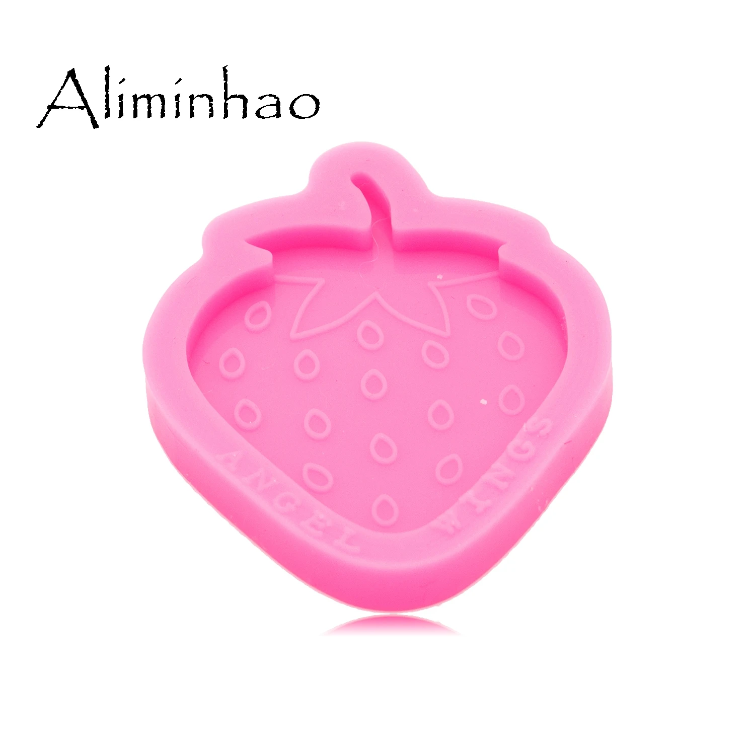 DY0667 Super Glossy Resin Strawberry Mold fits on a 1.5 inch badge reel Epoxy Craft Silicone Moulds DIY Jewelry Making