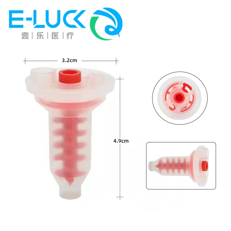 

50pcs/pack Dental Dynamic Impression Mixing Tips Dentist Silicon Rubber Head（Red Color）