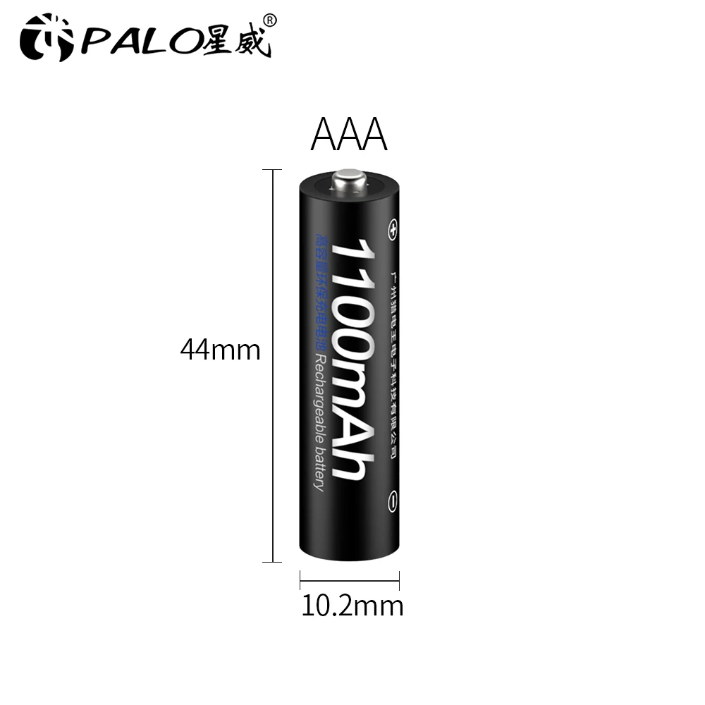 PALO 1100mAH AAA Akumulator 1.2v Ni-Mh AAA Baterie AAA + Ładowarka wyświetlacza LCD do akumulatorów Ni-Mh Ni-Cd AA AAA