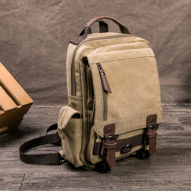 Messenger Backpacks Bag Camping Vintage Canvas Sling Bag For Men Crossbody Pouch Waist