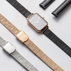 10mm Width Straps For Women Watch Bracelet For DW Watch Replace Band Stainless Milanese Rose Gold Silver Wristband Accessories