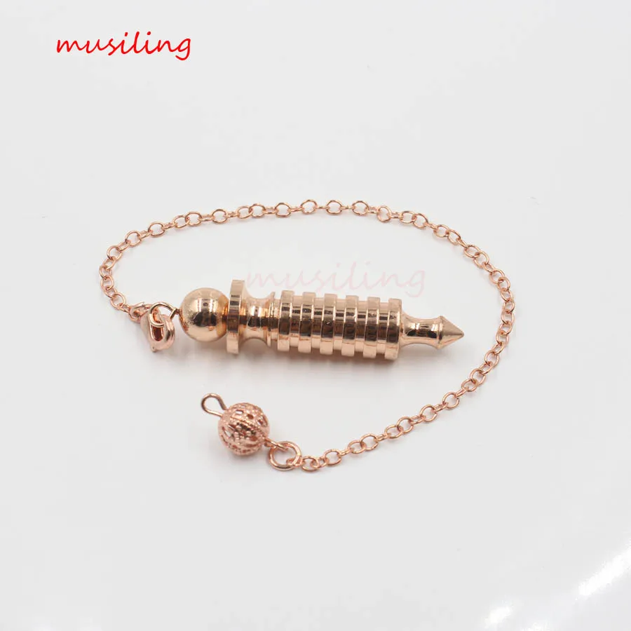 Metal Pendulum Pendulo Radiestesia Pendulums for Dowsing Healing Pyramid Pendant Chain Women Men Spiral Pendule Reiki Amulet