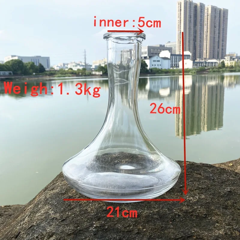 Big Size 26/20cm Hookah Base Glass Bottle Shisha Bottle Flask For Model Nargile Sheesha Narguile Chicha Cachimbas view 2