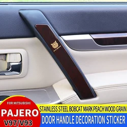 Suitable for Mitsubishi Pajero Gear Head Sticker Modification Pajero V97V93V95V98 Handle Decoration Stickers Peach Wood Door