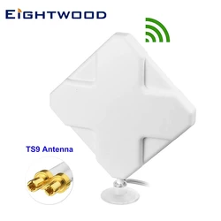 Eightwood High Gain 4G LTE 35dbi Panel MIMO Dual TS9 Male Antenna Aerial for Netgear LB1120 LB1121 LB2120 Nighthawk M1 MR1100