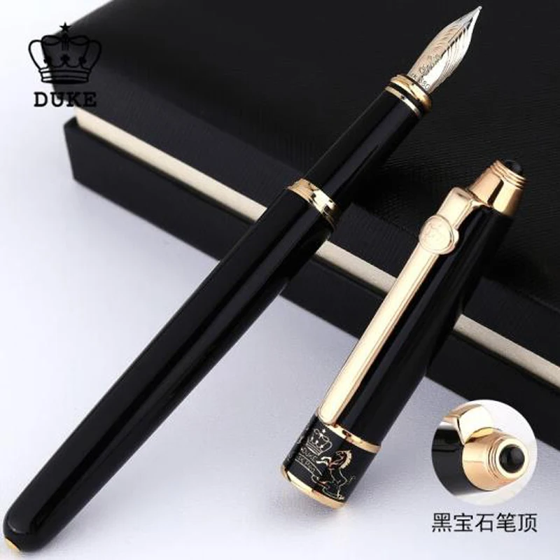 Duke 14K Gold Fountain Pen Calligraphy Pen Ne po leon 0.5mm & 1.0mm Gift Pen & Gift Box For Office & School & Home Set