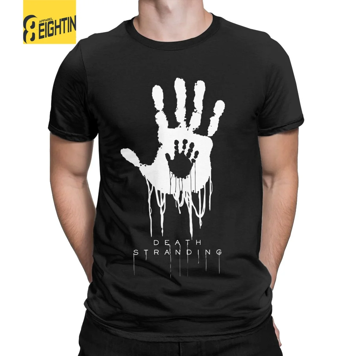 Vintage Death Stranding Hand T-Shirt Men O Neck Cotton T Shirt Kojima Hideo Short Sleeve Tee Shirt Gift Idea Clothes