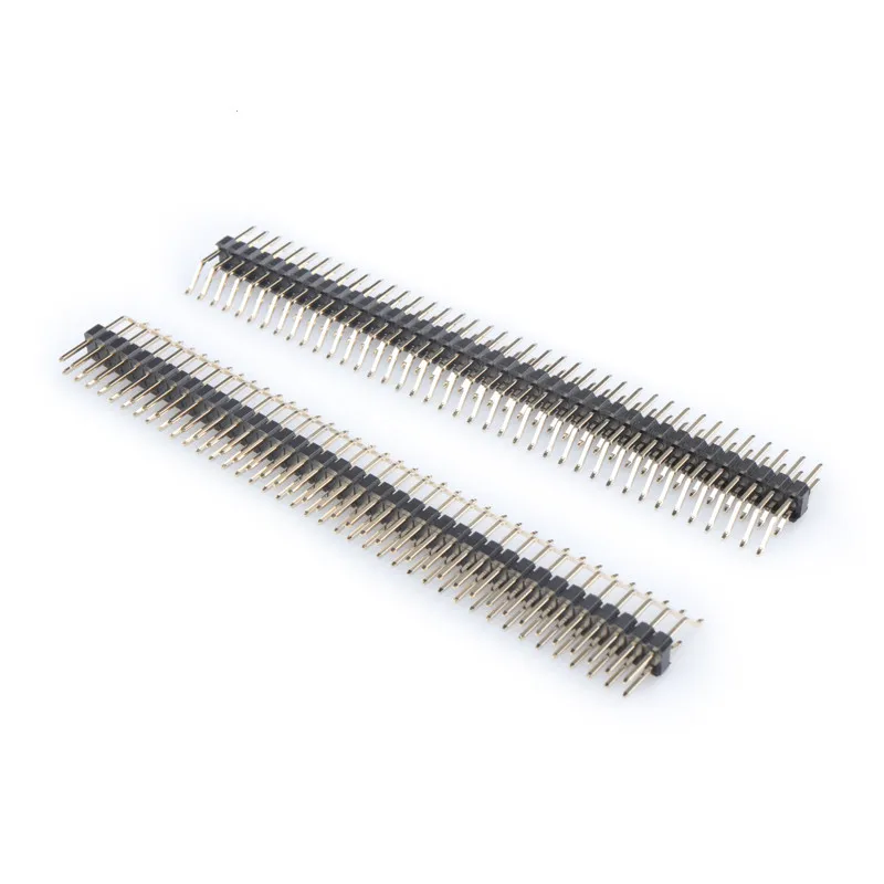 5 Pcs 2.54 MM Pin Header Male Dual Row Right Angle Horizontal SMT SMD 2x2 4 6 8 10 12 14 16 20 24 26 28 30 34 40 60 80 Position